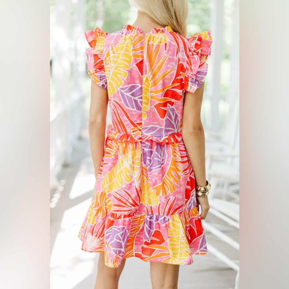 Fate Pink and Orange Floral Dress - Picture 2 of 6